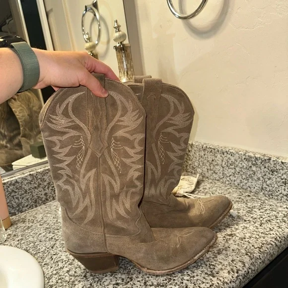 Charmed Tan Suede Cowgirl Boots by Miranda Lambert - Picture 9 of 9